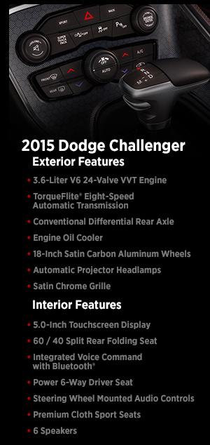 2015 Dodge Challenger features 2015 Dodge Challenger features