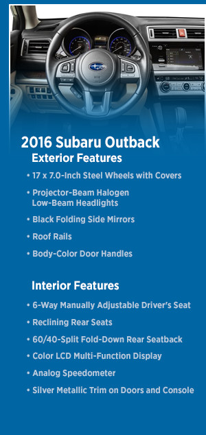 2016 Subaru Outback Model Features 2016 Subaru Outback Model Features
